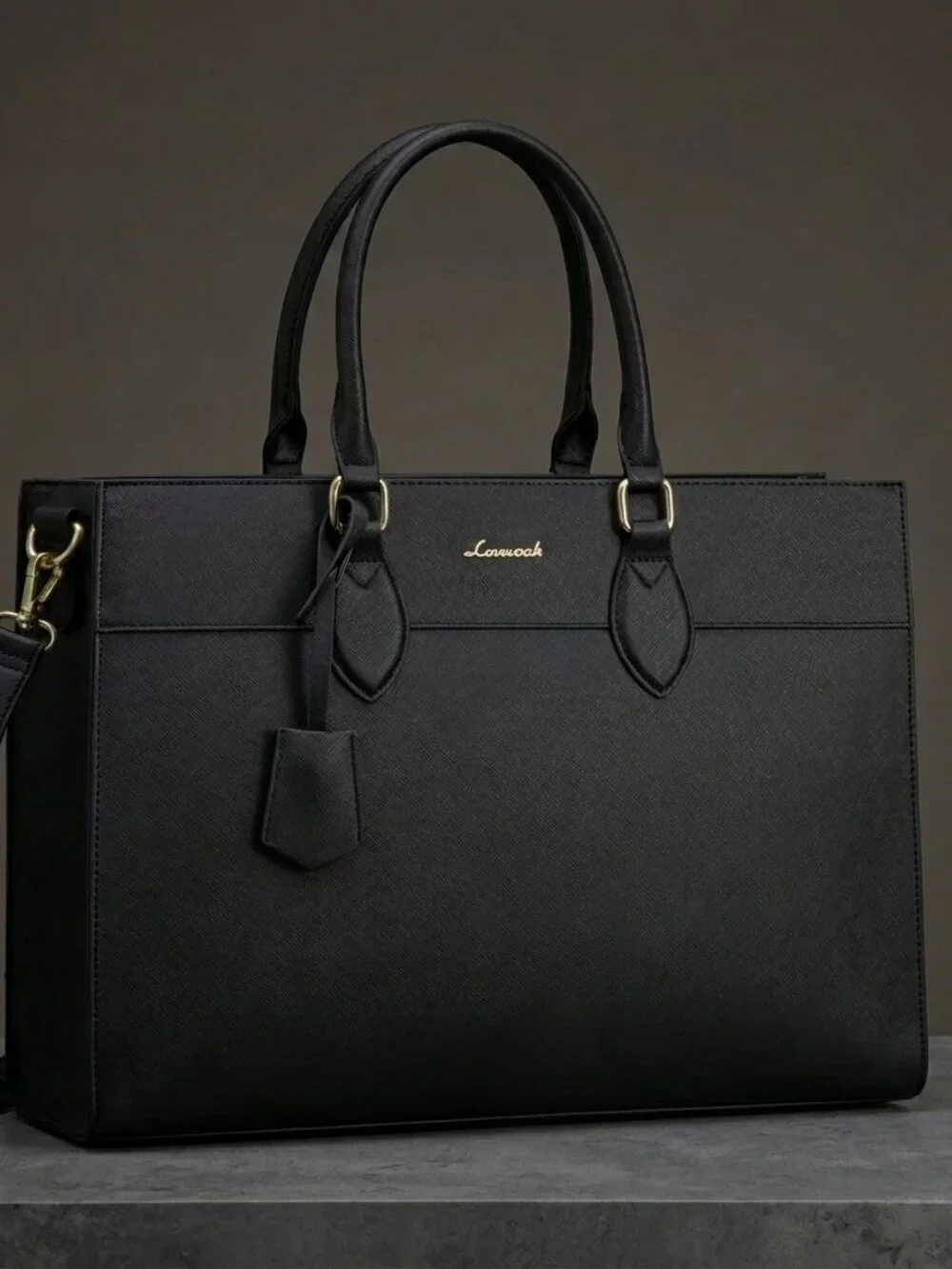 Laptop Bag Waterproof Laptop Tote Bag, Large Computer Briefcase Black